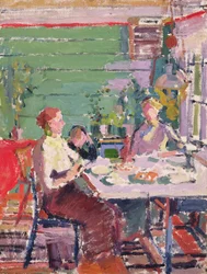 Escena interior, posiblemente en Noruega, c.1912